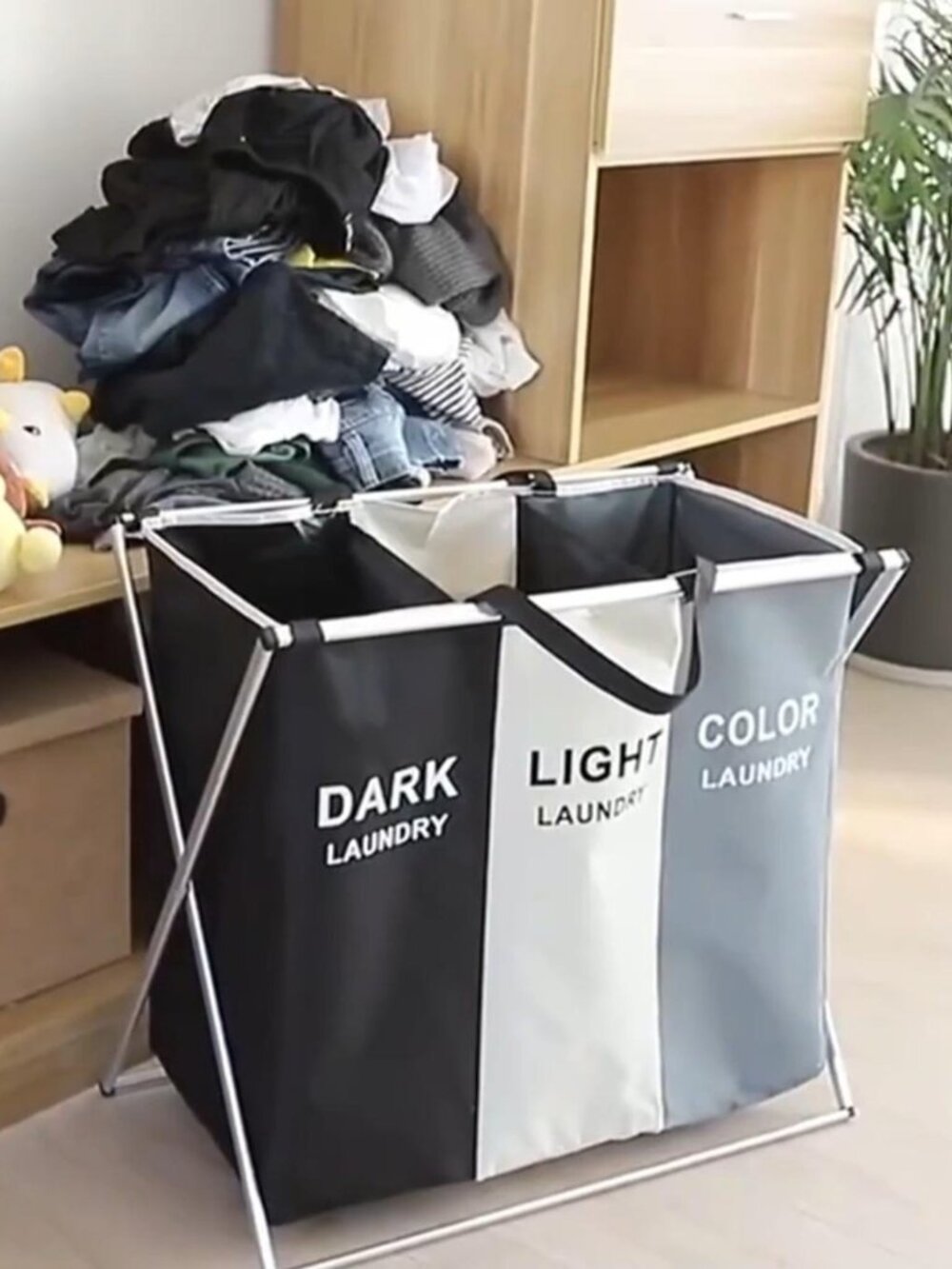Foldable 3 - Section Laundry Sorter